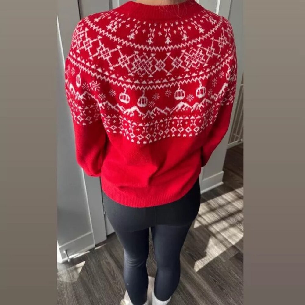 NWT Target Women's Snow Days Red Fair Isle Classic Christmas Sweater